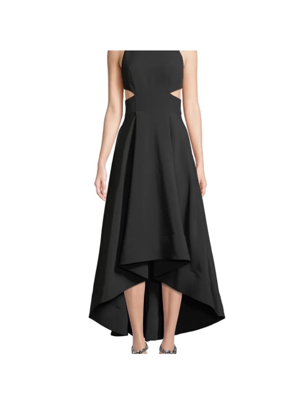 Aidan Mattox Black Low-Hi Evening Gown